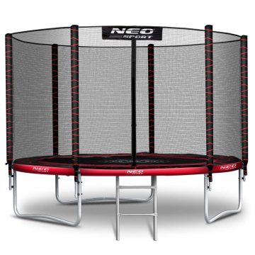   10 láb/312 cm-es kerti trambulin külső hálóval és Neo-Sport létrával