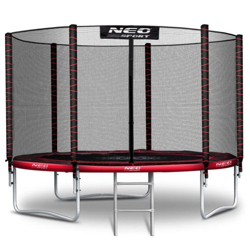 10 láb/312 cm-es kerti trambulin külső hálóval és Neo-Sport létrával