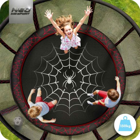 10 láb/312 cm-es kerti trambulin külső hálóval és Neo-Sport létrával