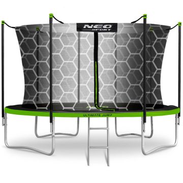   12 láb/374 cm-es kerti trambulin belső hálóval és létrával Neo-Sport