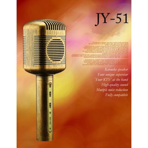 JY-51 Retro Fa Stílus Mágikus Karaoke Mikrofon Vezeték Nélküli Bluetooth Mikrofon Hangszóró dal felvevő