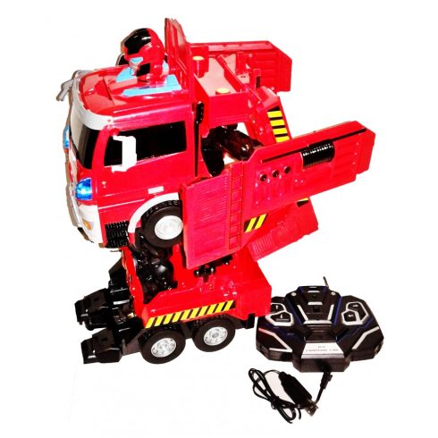 40 Cm  Nagy Hangvezérléses Okosjáték Óriás Autobot Robot Transzformációs Tűzoltó Autó 2.4 Ghz