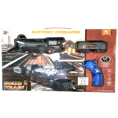 RC Távirányítós Villanyvonat 1006490 12 sín, 1 vagon, 1 mozdony, távirányító.27 mhz