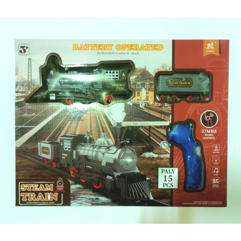 RC Távirányítós Villanyvonat 1006490 12 sín, 1 vagon, 1 mozdony, távirányító.27 mhz