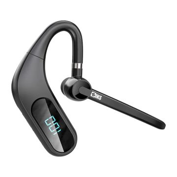   Bluetooth Headset 5.0 KJ12 LED kijelző HD Hangminőség Vízállóság 180°-os elforgatás Hangerőszabályzó Kihangosító fekete