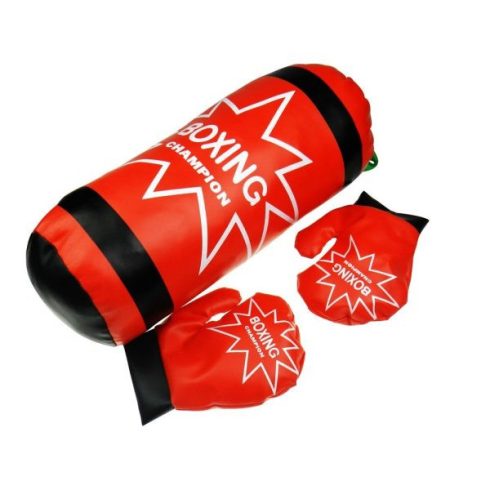 Felakasztható Boxzsák Boxkesztűvel Gyerekeknek – piros – 50x21x21 cm