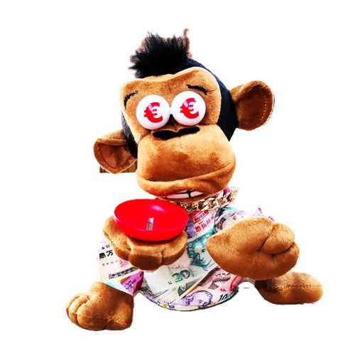 Vicces Mozgó Hangos Produkciós Mutatványos Koldus Majom Plüss Játék