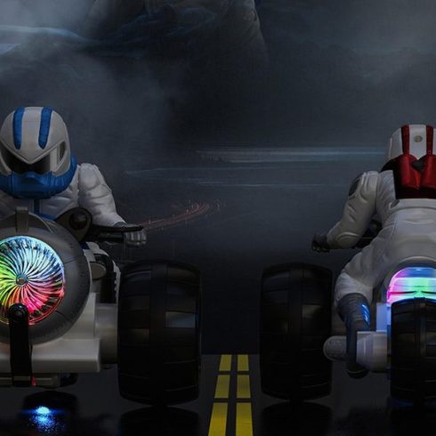 DIDAI Zenélő és Világító CrossTrike Motor Kaszkadőr Figurával