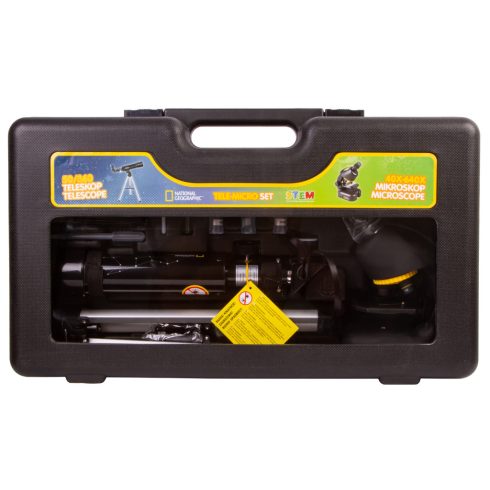 Bresser National Geographic készlet: 50/360 AZ teleszkóp és 40x–640x mikroszkóp
