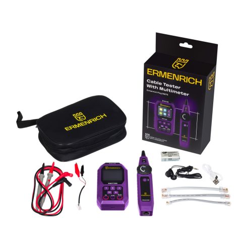 Ermenrich Ping SM75 kábeltesztelő multiméterrel