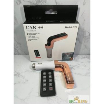   Multifunkciós Autós FM Transmitter MP3 Lejátszó Bluetooth Kihangosító USB Töltő Távirányítóval Transzmitter