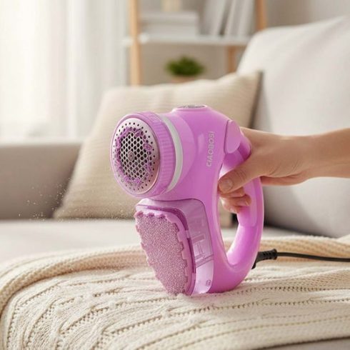 Avizar elektromos szösz eltávolító borotva textil tisztító ruhaborotva rozsdamentes acél pengék, rácsos, rózsaszín