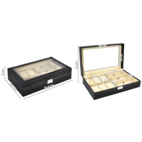 Watch and glasses organizer black