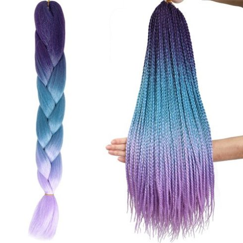 Műhajfonatok ombre kék/lila W10342