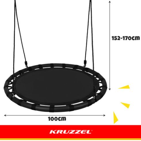 Gólyafészek hinta 100 cm fekete
