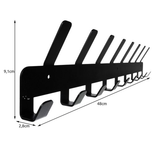 Fali akasztó (17 kampós) - fekete