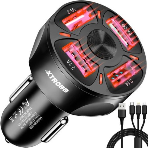 Car charger 4x USB + cable Xtrobb 19907