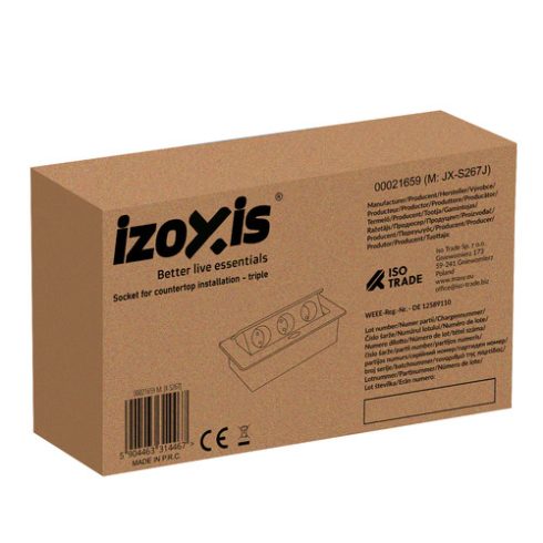 Socket hidden in the countertop - triple Izoxis 21659