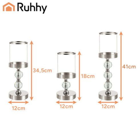 Candlestick-lantern set of 3 Ruhhy 22314