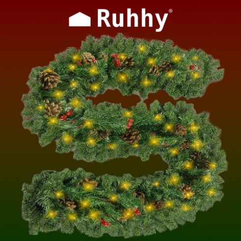 Christmas tree garland 2.7m with LED lights Ruhhy 22322