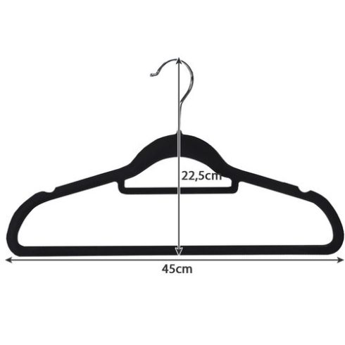 Clothes hanger 20pcs - black Ruhhy 22536