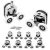 Shower cabin wheels - 8 pcs. Ruhhy 22900