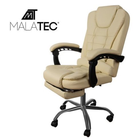 Irodai szék lábtartóval - bézs Malatec 23287