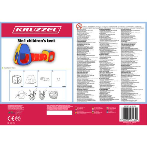 Kruzzel 23871 3in1 Children's Tent