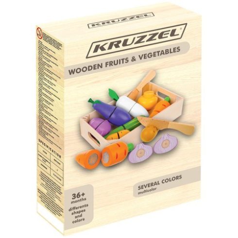 Set of fruits vegetables wooden cutting board Z23543