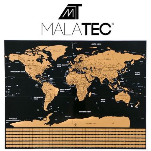 World map - scratch card with flags + accessories 23442