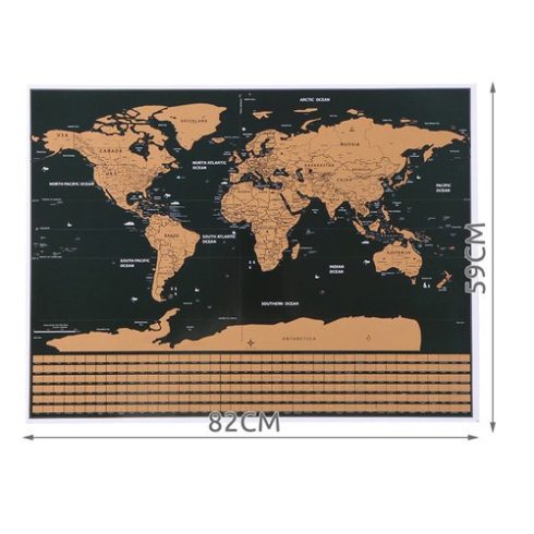 World map - scratch card with flags + accessories 23442