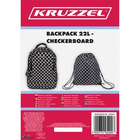 Backpack 22L - checkerboard Kruzzel 24530