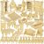 Wooden doll furniture set 34 pieces 23542