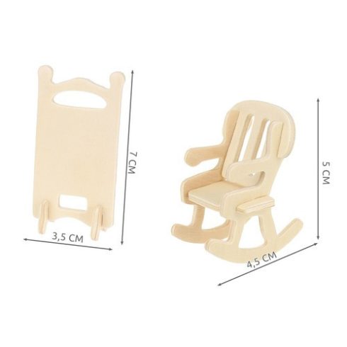 Wooden doll furniture set 34 pieces 23542
