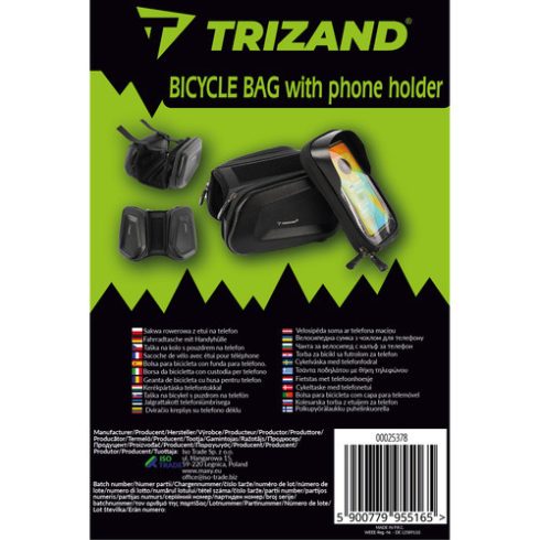 Trizand 25378 Bike Pannier with Phone Case