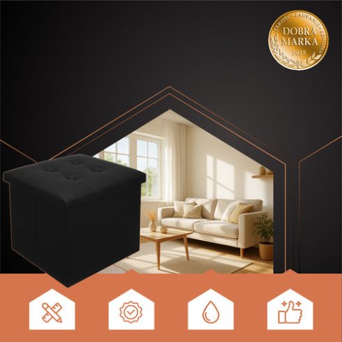 Folding pouffe black Ruhhy 25779