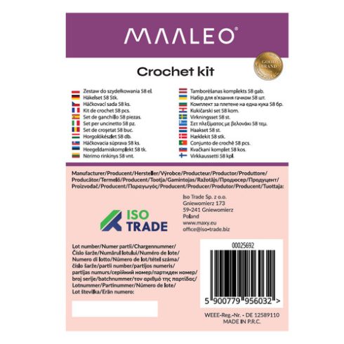Crochet set 58 pcs. Maaleo 25692