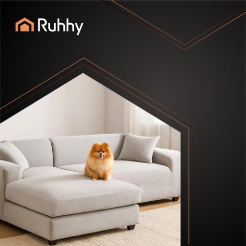 Ruhhy 26182 sofa cover 190-230cm light gray