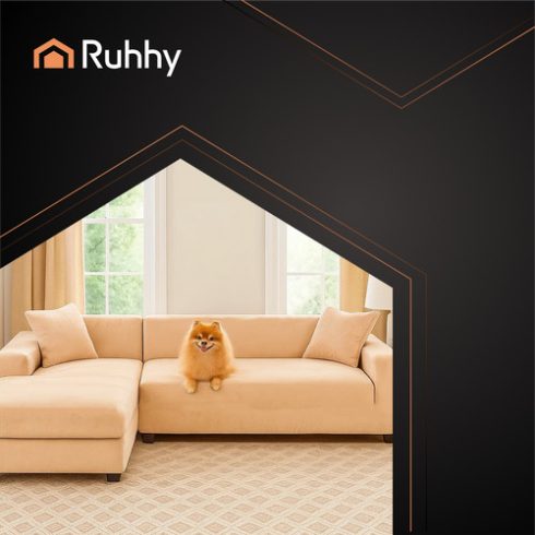Ruhhy 26184 beige sofa cover 190-230cm