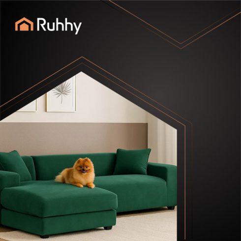 Sofa cover 190-230cm dark green Ruhhy 26183