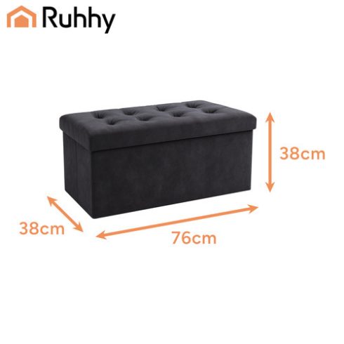 Gray velvet pouf 76x38x38cm Ruhhy 26130
