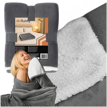 Double-sided blanket 150x200cm dark gray Ruhhy 26292