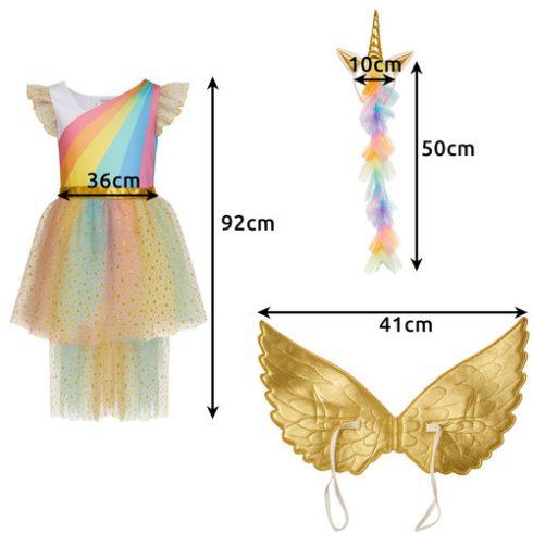 3-piece unicorn costume 130-140cm Kruzzel 26677