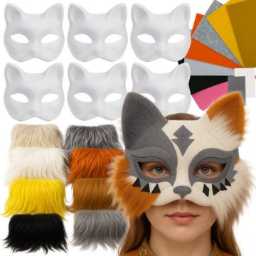 DIY Cat Mask 6 pcs + Accessories Maaleo 26570