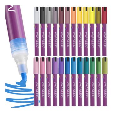 Acrylic markers - set of 24 Maaleo 25790
