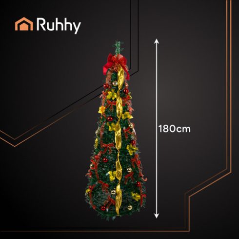 Összecsukható karácsonyfa díszekkel 1,8m Ruhhy 26757