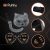 4-piece cat/fox costume, gray, Ruhhy 26247