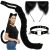 3-piece cat/fox costume, black, Ruhhy 26587