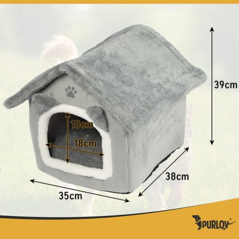 Cat bed - gray house Purlov 25706