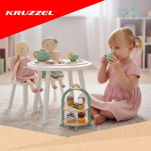 Gyermek teáskészlet + Kruzzel 26418 tortatartó
